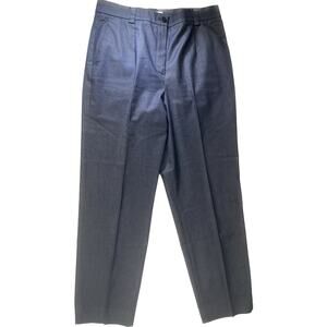 Talbots Stretch High Rise Office Tapered Leg Cotton Blend Pants Women 10 Blue